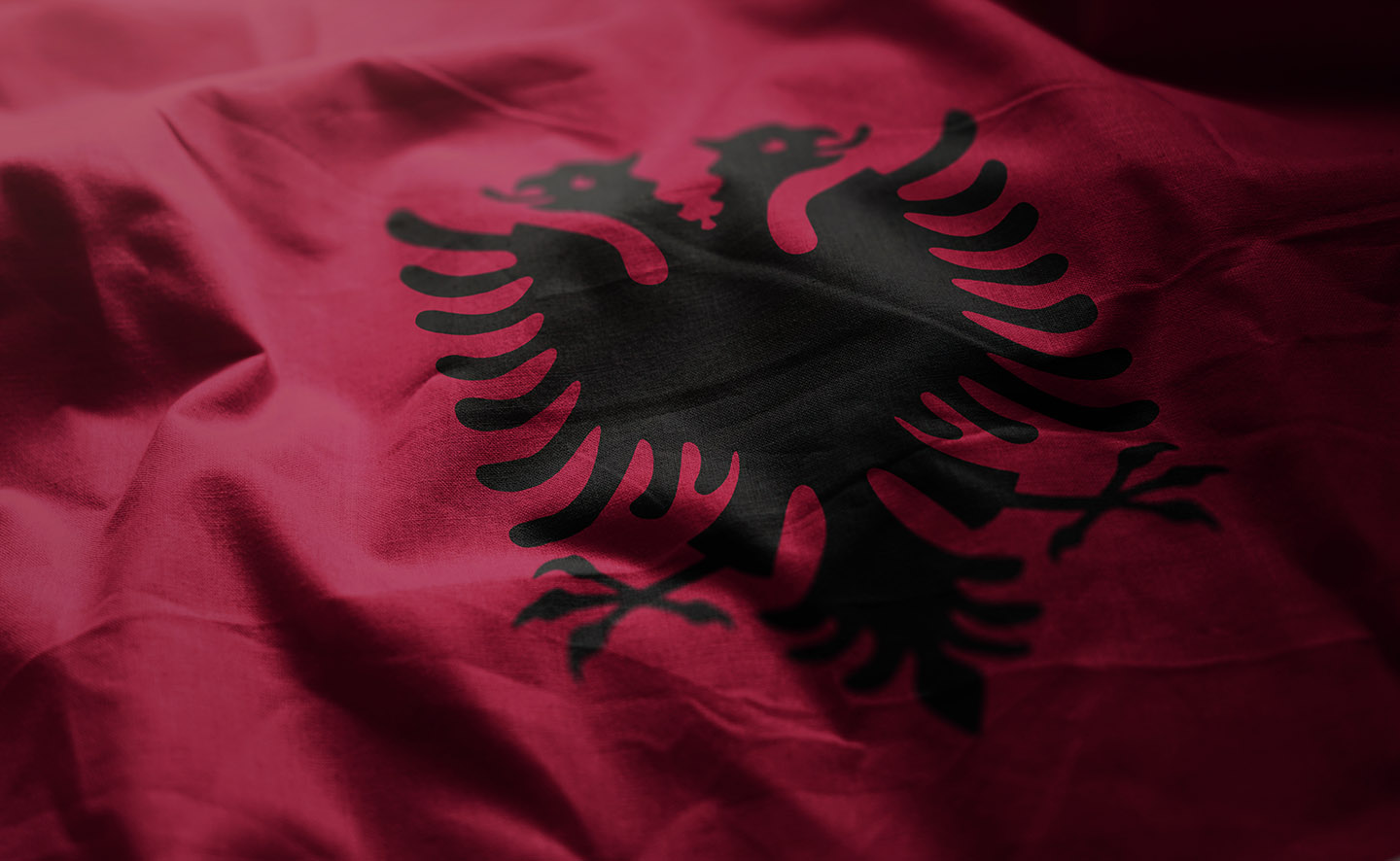 Albania Flag Rumpled Close Up