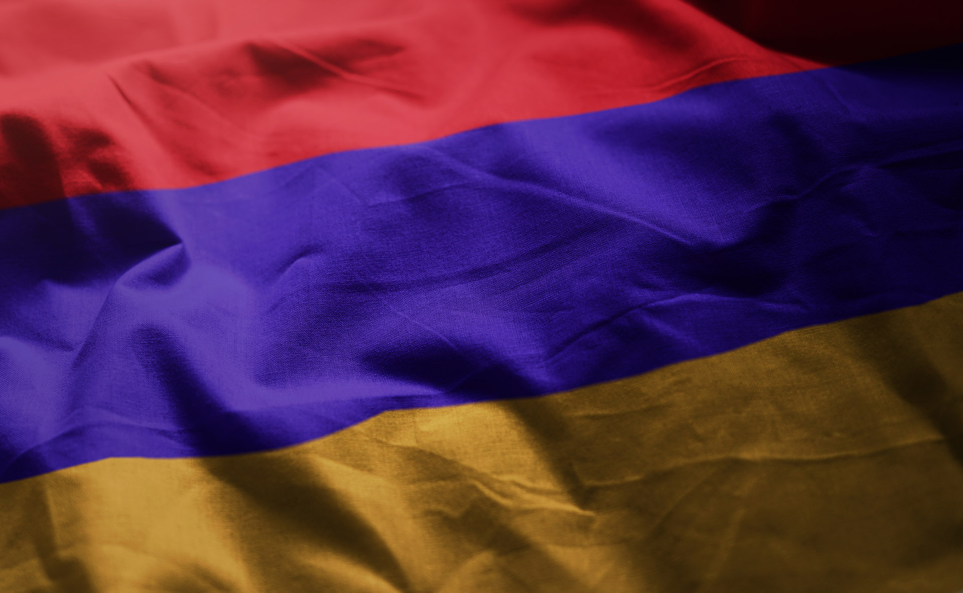 Armenia Flag Rumpled Close Up