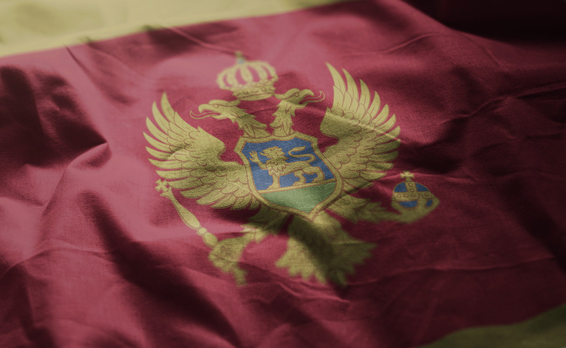 Montenegro Flag Rumpled Close Up