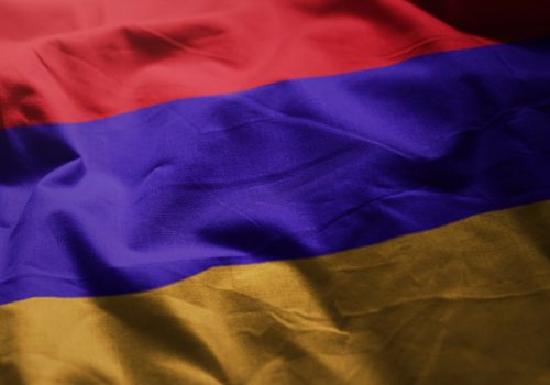 Armenia Flag Rumpled Close Up