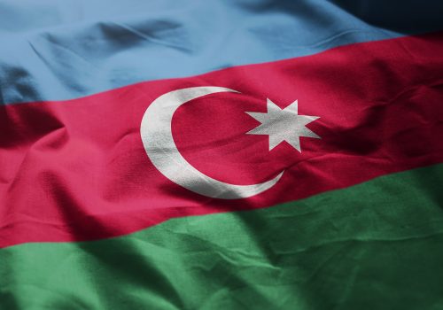 Azerbaijan Flag Rumpled Close Up