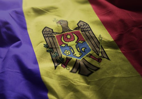 Moldova Flag Rumpled Close Up