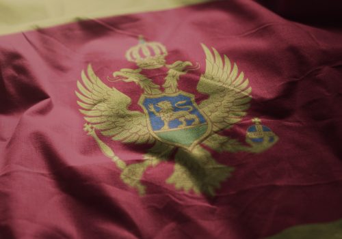Montenegro Flag Rumpled Close Up