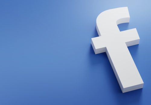 Facebook Logo Minimal Simple Design Template. Copy Space 3D