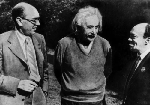 Itzik Feffer, Albert Einstein and Solomon Mikhoels (1943)